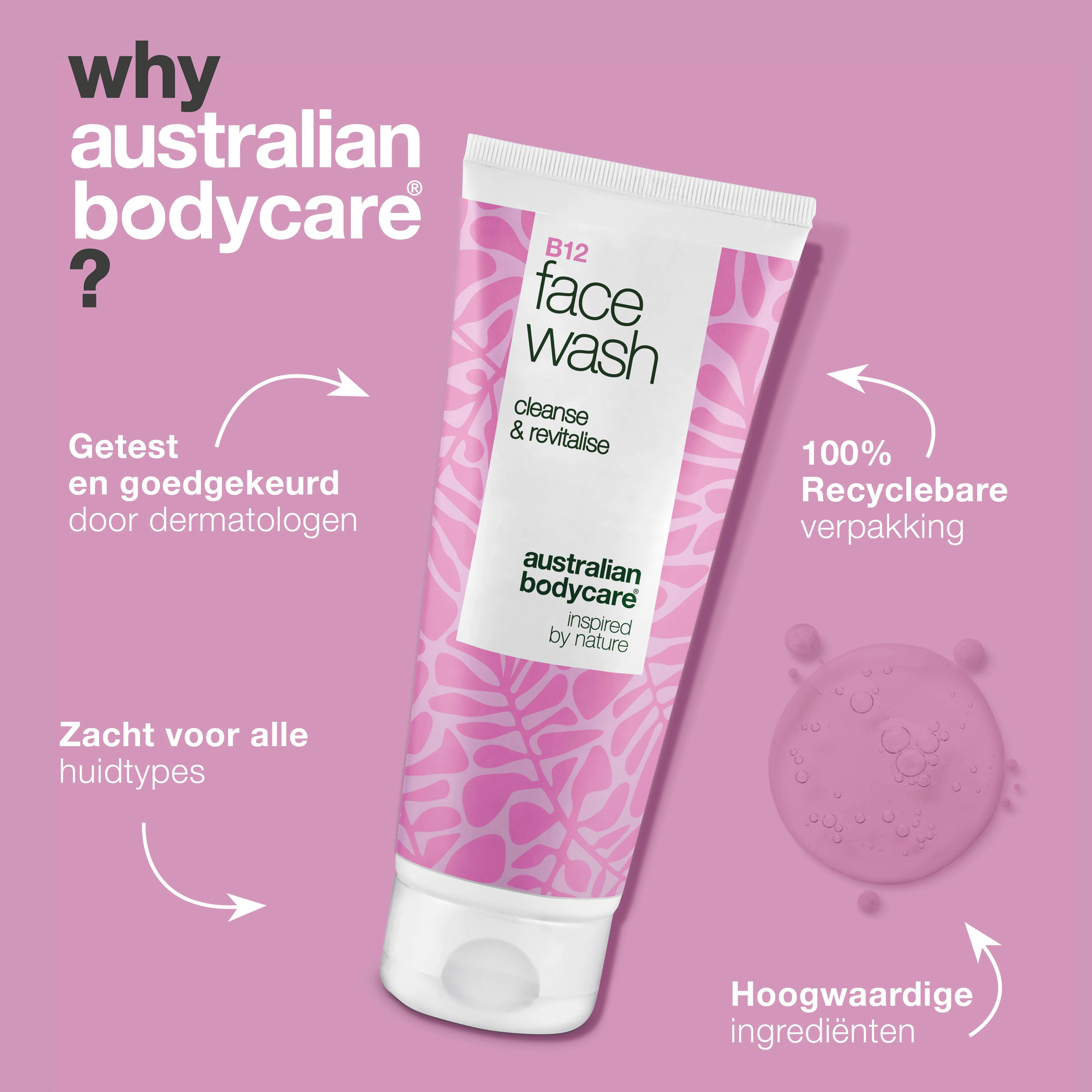 B12 Face Wash – Dagelijkse reiniger voor vuil en onzuiverheden — Effectieve B12 gezichtsreiniger die make-up en onzuiverheden verwijdert. Voor een schone, verzorgde huid met natuurlijke glans. - Image 4