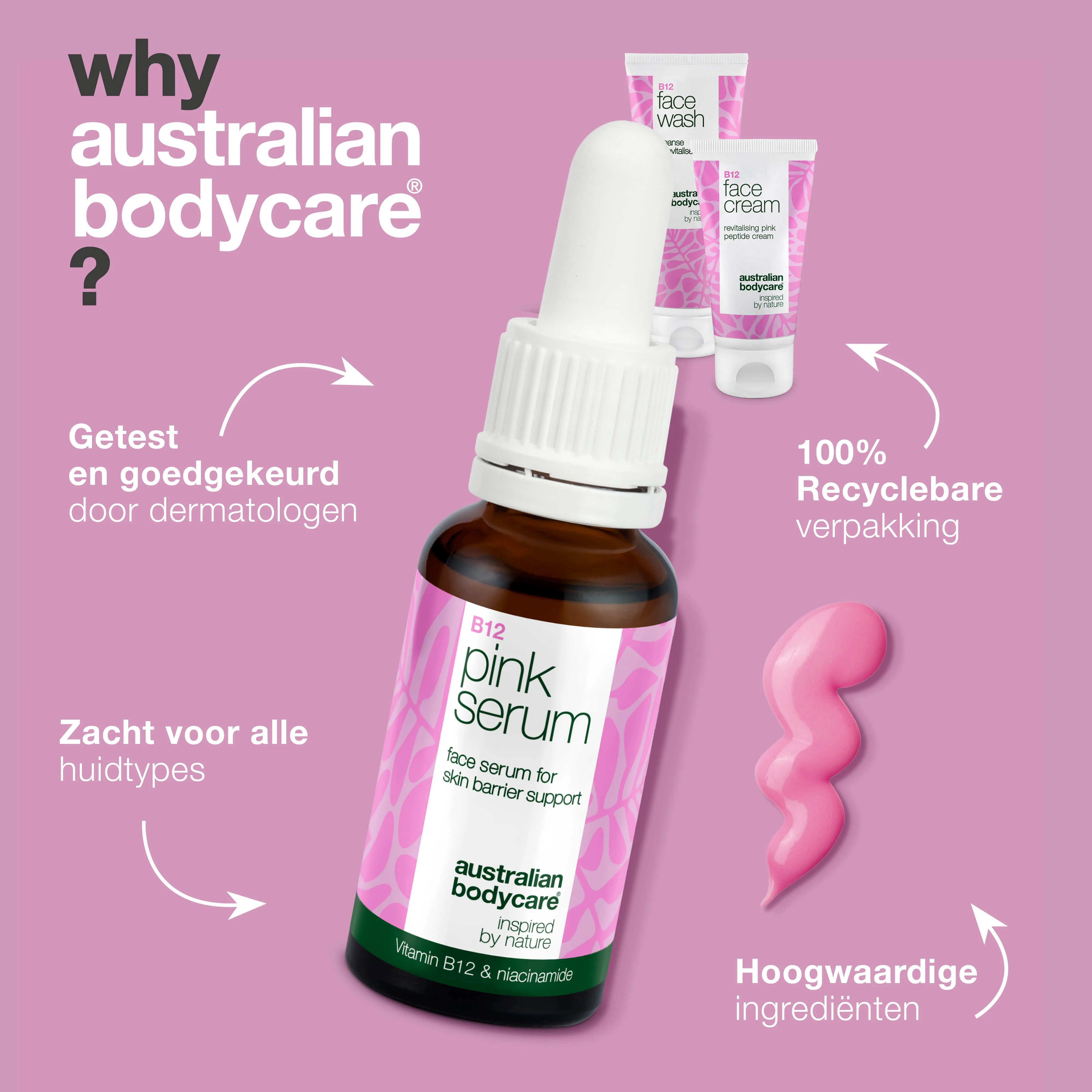 B12 Huidverzorgingsset – Reiniging, Serum en Crème — Huidverzorgingsset met B12 voor een gezonde, gladde huid. Dagelijkse hydratatie en verzorging. - Image 4