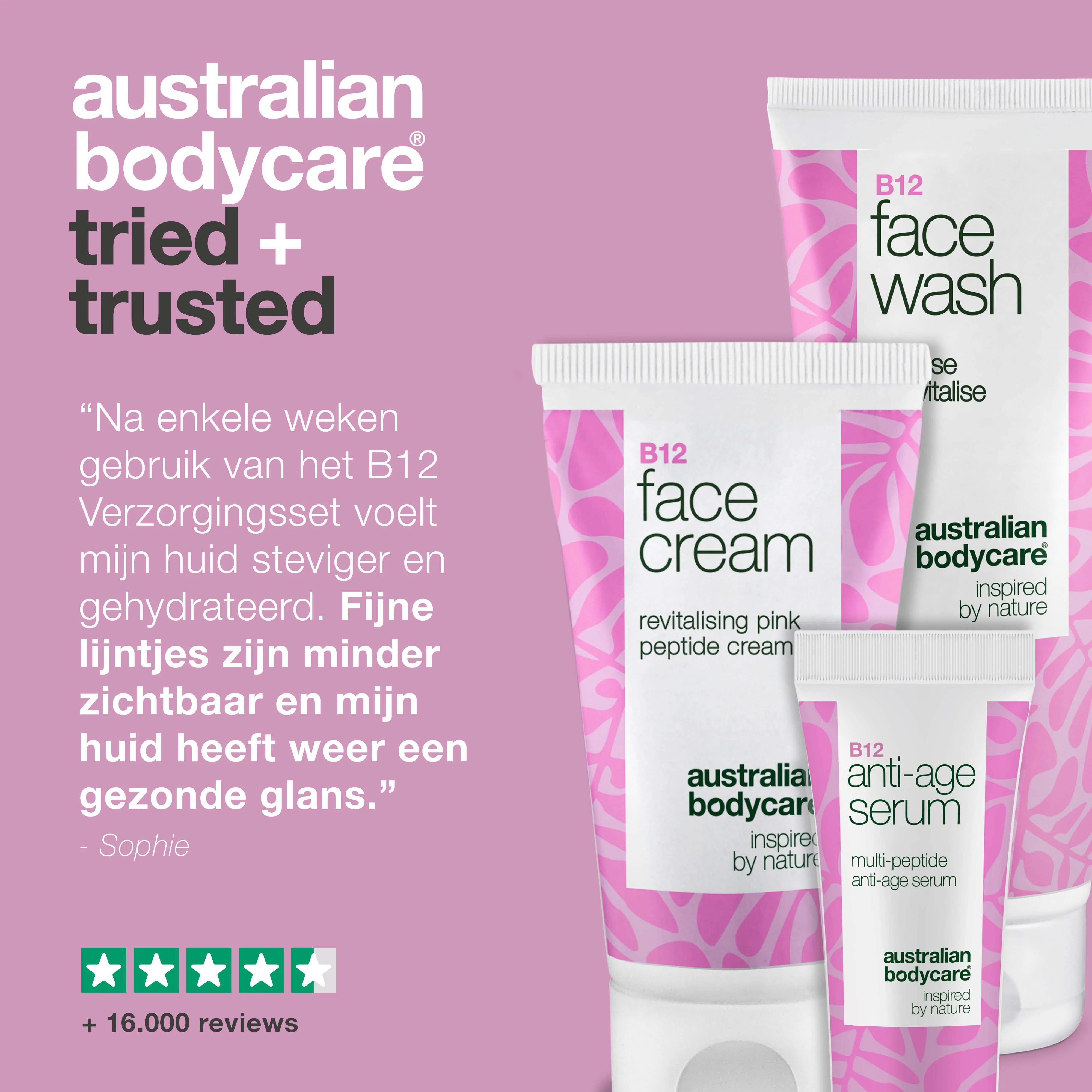 Gezichtsreiniger, Serum en Crème met B12 voor Rijpe Huid — Complete B12 set voor rijpe huid. Reiniger, serum en crème voor een stevige, stralende huid. - Image 5