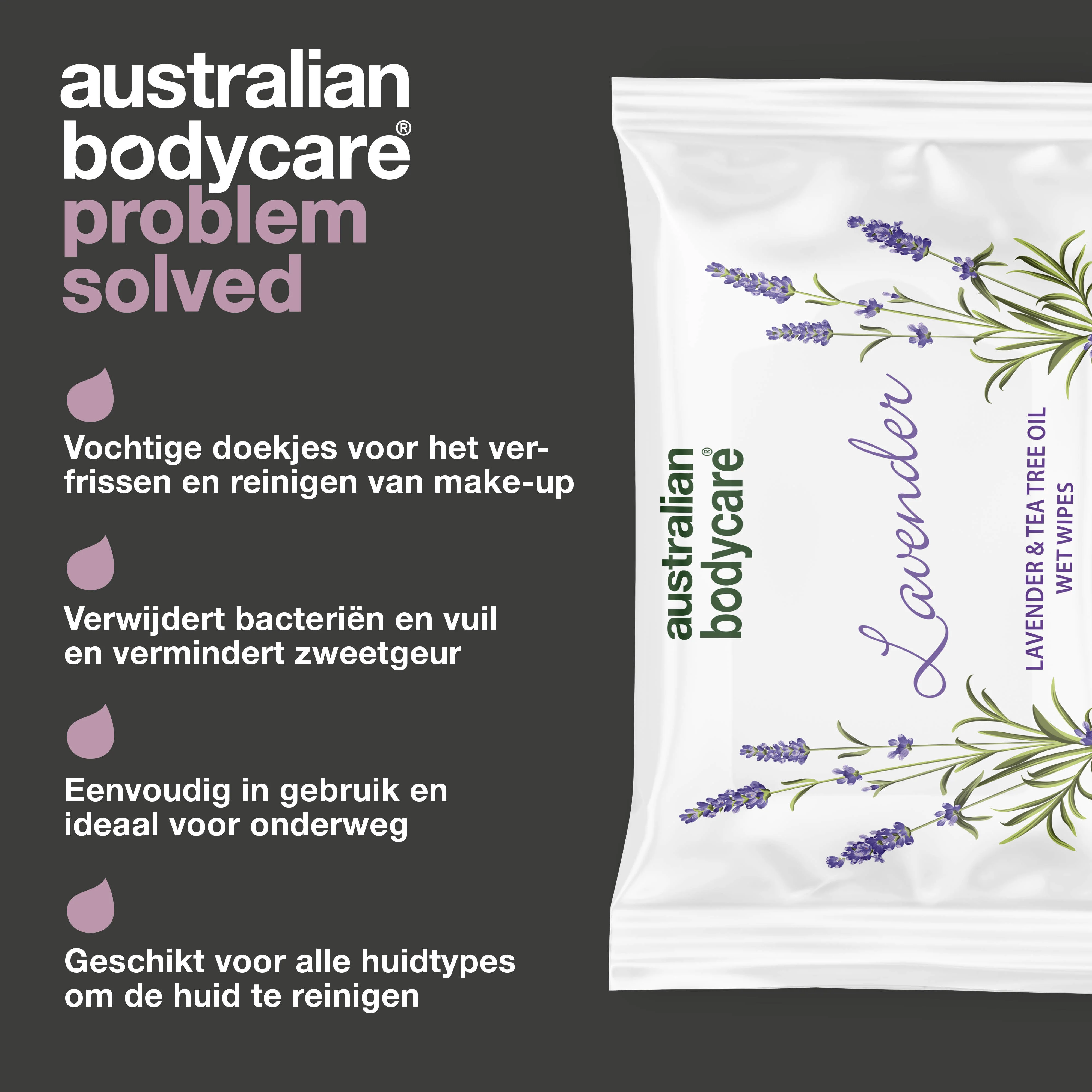 Vochtige doekjes met Lavendel & Tea Tree Olie 24 stuks — Voor het reinigen en hydrateren van gezicht en lichaam - Image 3