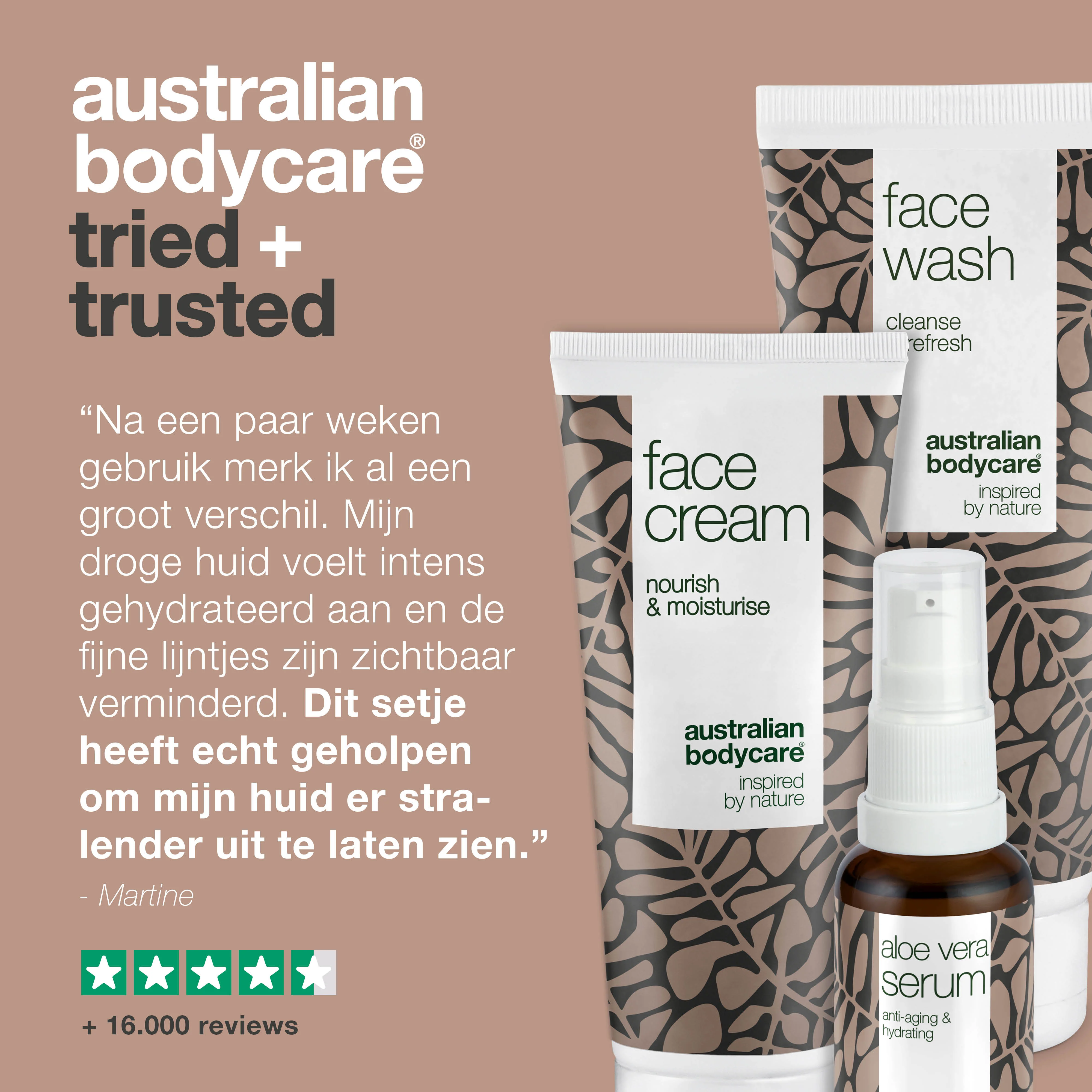 Pakket voor rimpels en uitgedroogde huid — 3 anti aging producten voor de droge huid: gezichtsreiniger, Aloë Vera Serum en crème - Image 5