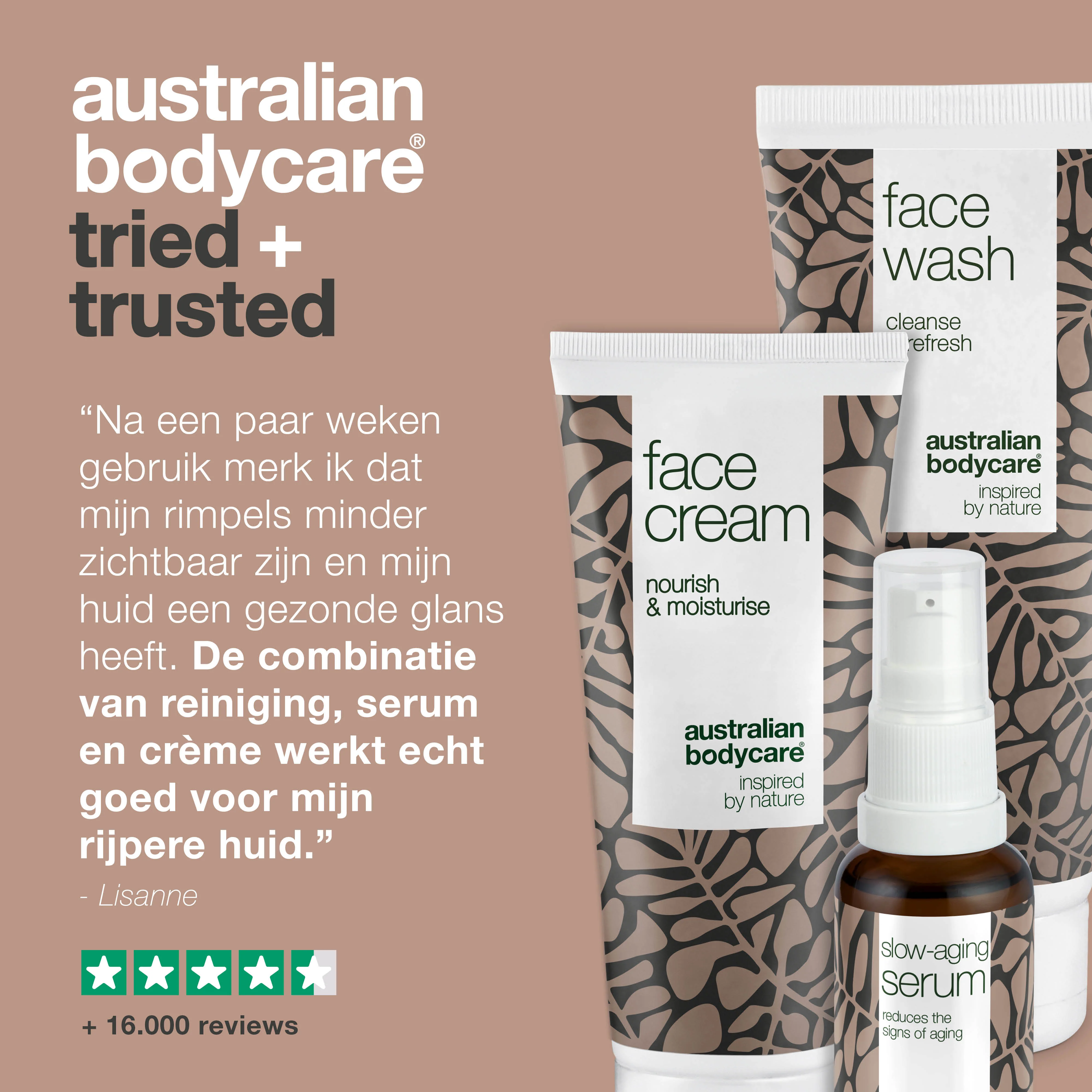 Pakket met anti aging producten voor 50+ — 3 producten voor rimpels oen de rijpere huid: gezichtsreiniger, anti aging serum & crème - Image 5