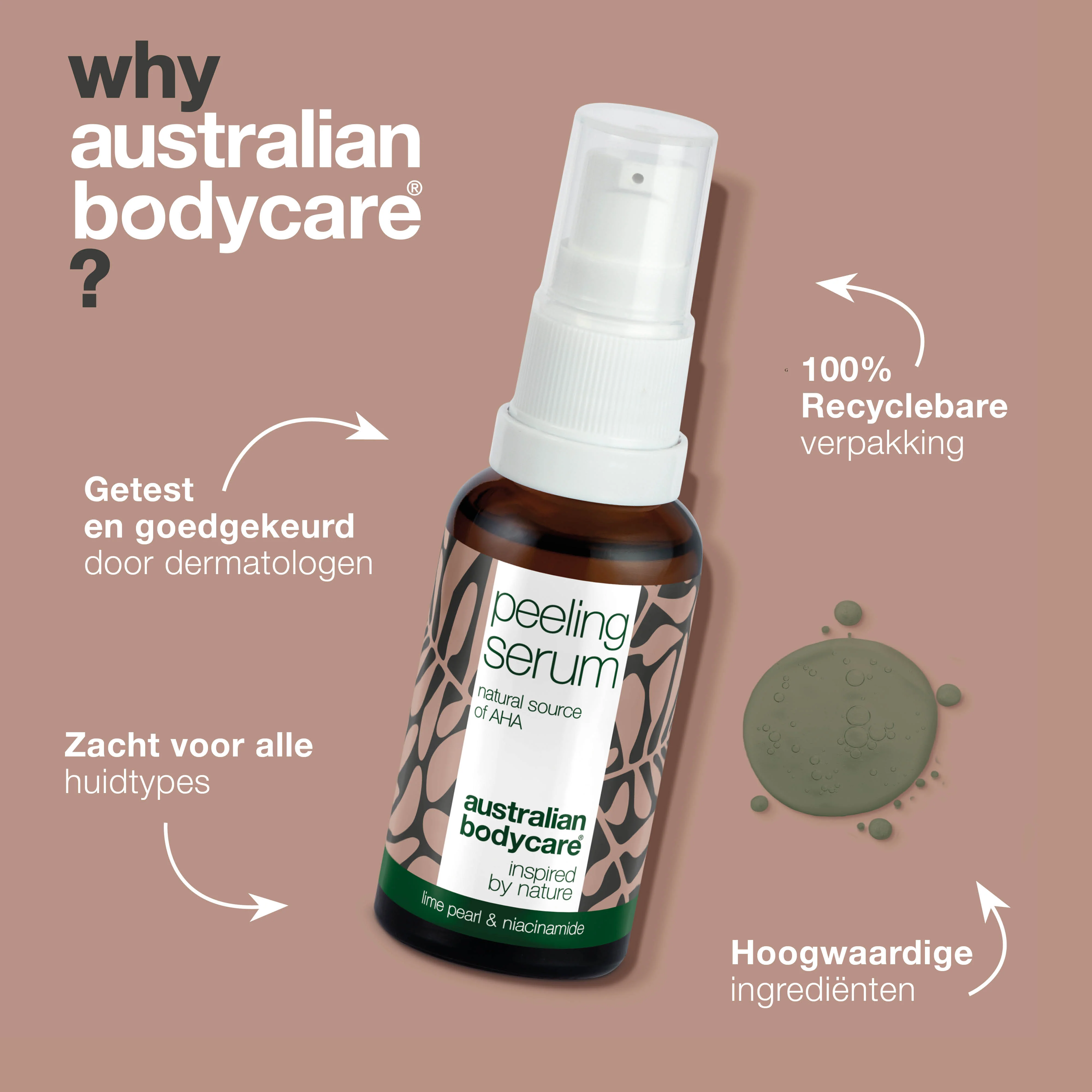 AHA Peeling Serum – Exfolieert voor een gladdere, frisse huid — AHA Peeling Serum verwijdert dode huidcellen, verfijnt de huidtextuur en geeft een gezonde glow. Met Niacinamide en Allantoïne. - Image 4