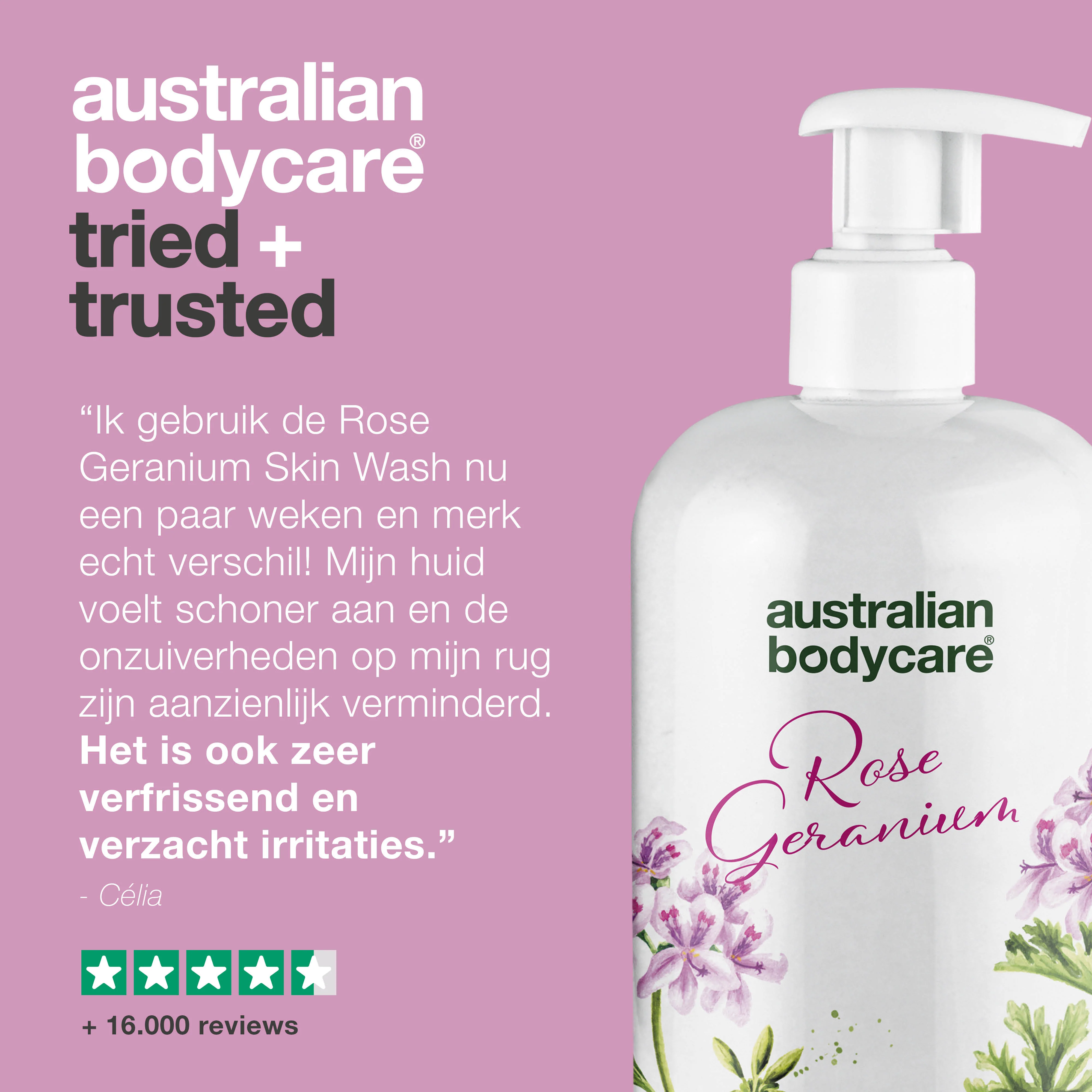 Professionele Rose Geranium Skin Wash — Professioneel showergel met Tea tree Olie & Rose Geranium - Image 5