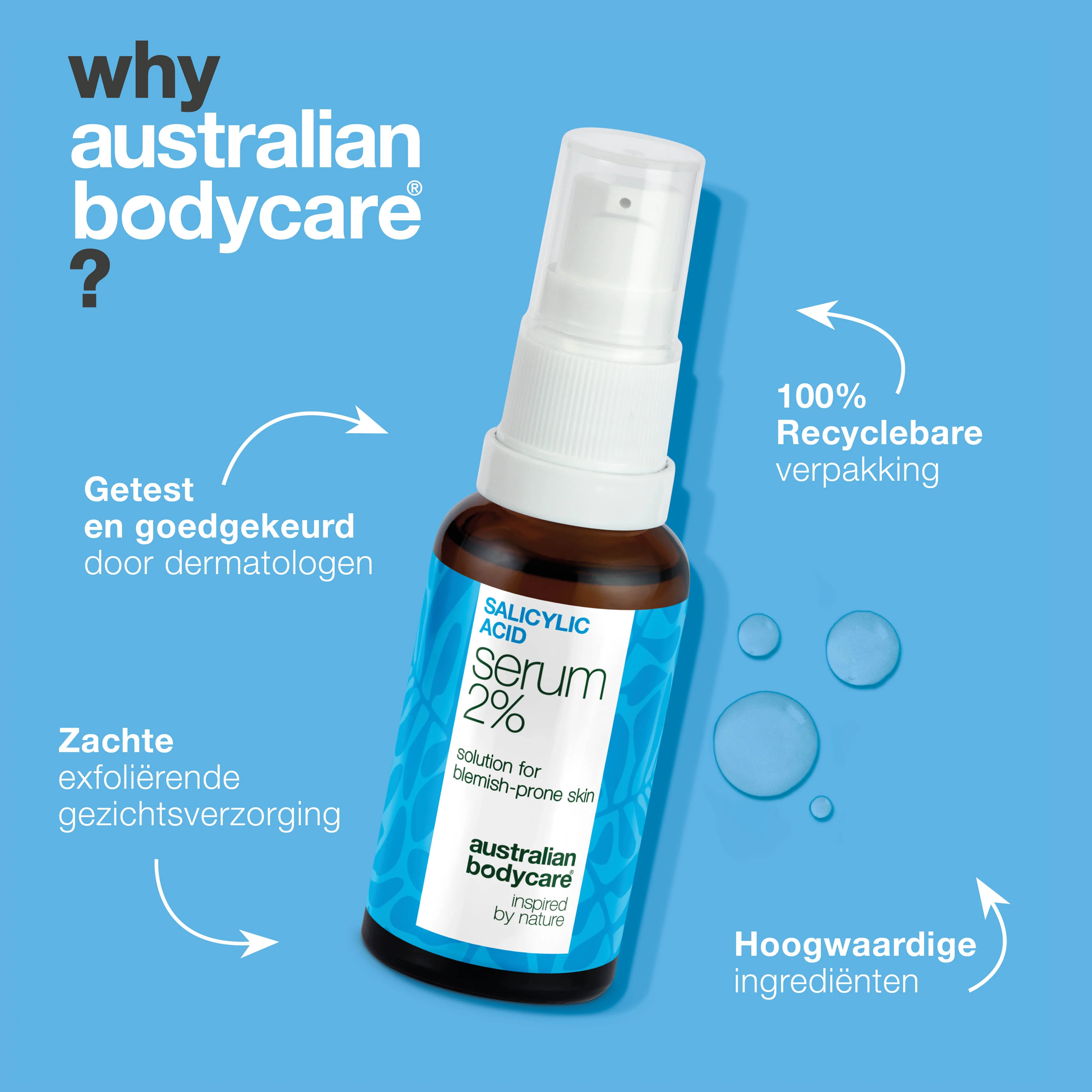Salicylzuur serum voor mee-eters, vette huid en verstopte poriën — Salicylzuur serum bij vette huid, mee-eters en poriën. Met Zinc PCA, groene thee, hyaluronzuur en hydraterende glycerine. - Image 4