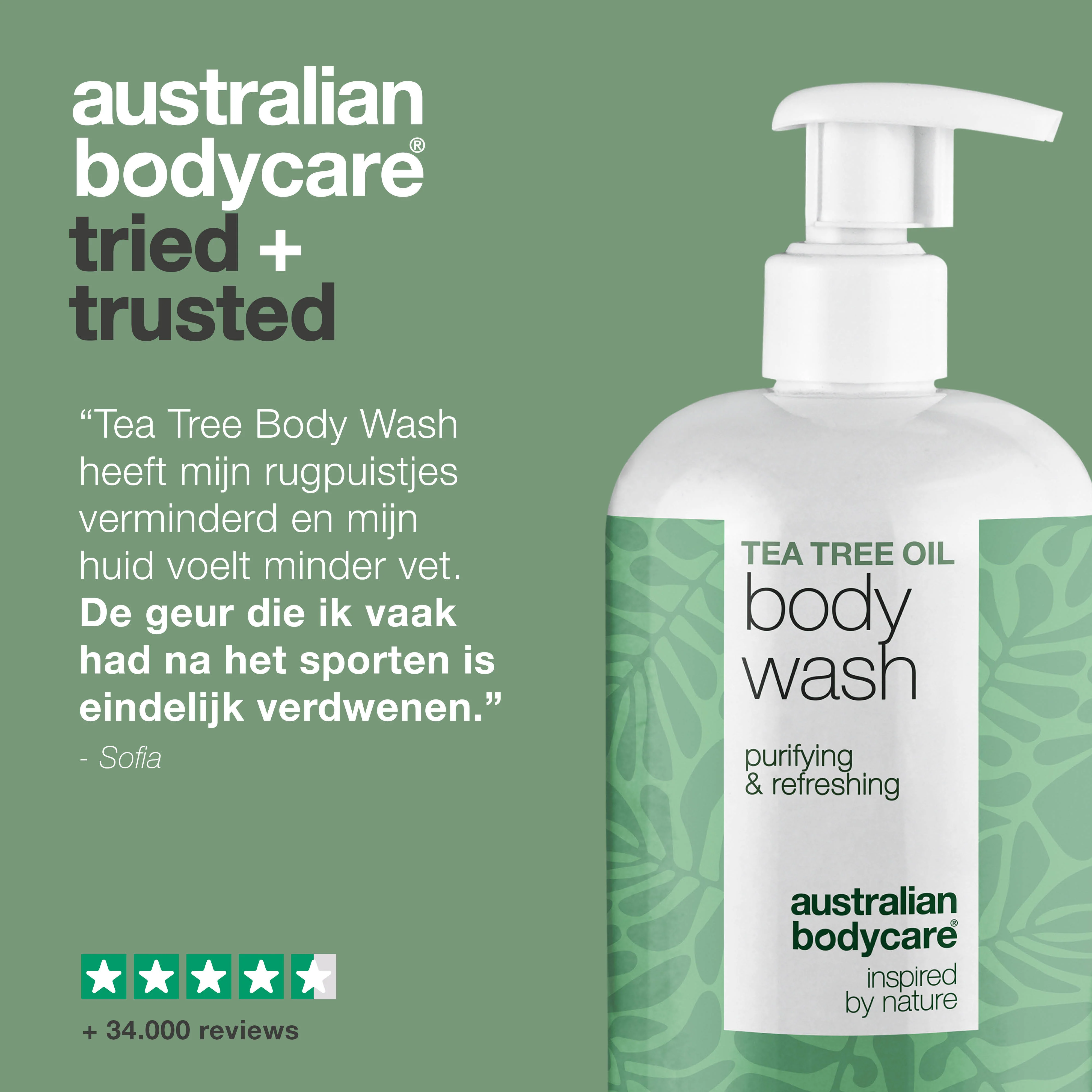 Tea Tree Body Wash tegen puistjes, zweet en vettige huid — Tea Tree Body Wash tegen puistjes, geur en talg. Met Tea Tree Oil, Zinc PCA en milde Coco-Betaine voor dagelijks gebruik. - Image 5
