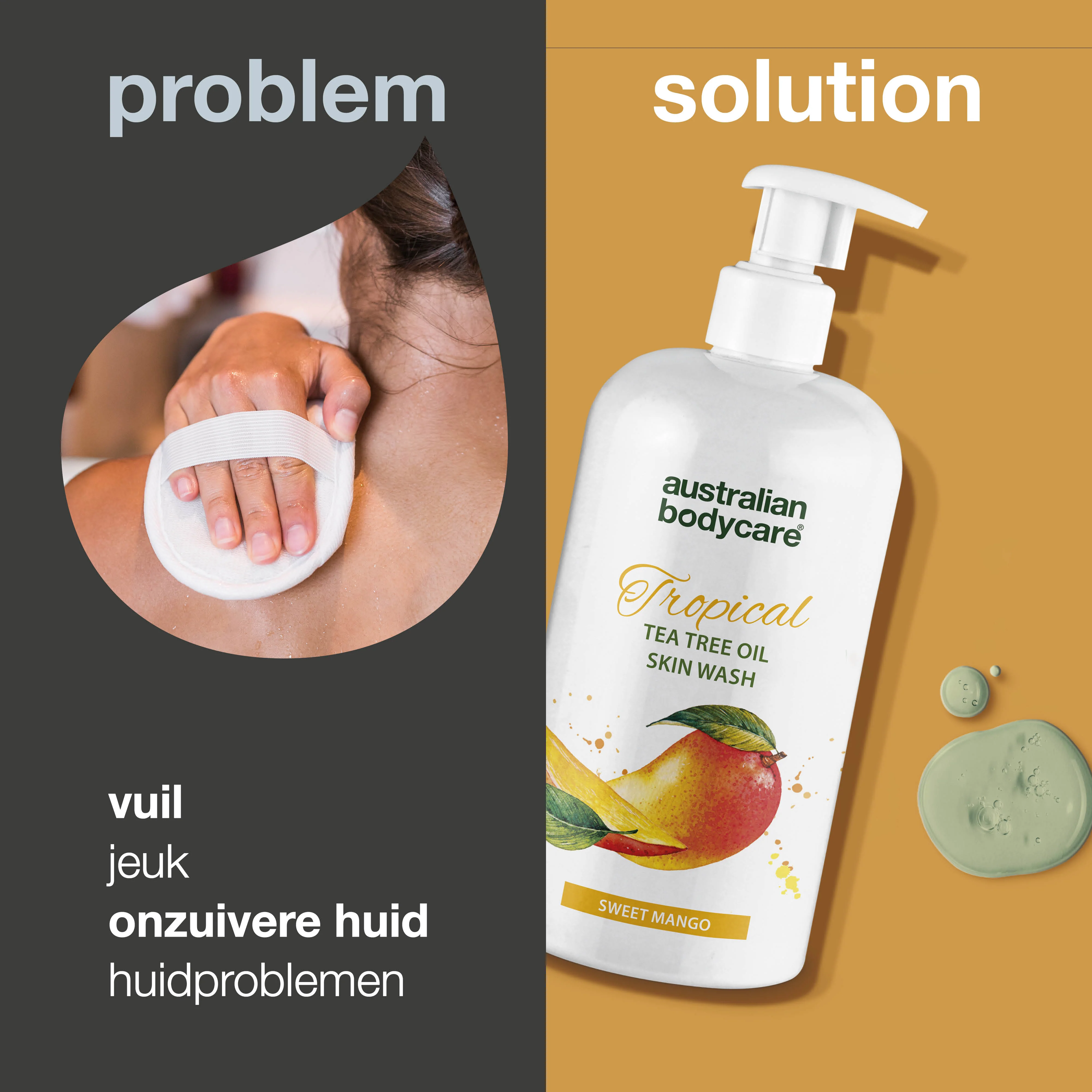 Tropical Skin Wash met mango — Body Wash met Tea Tree Olie en mango voor een schone en probleemloze huid - Image 2