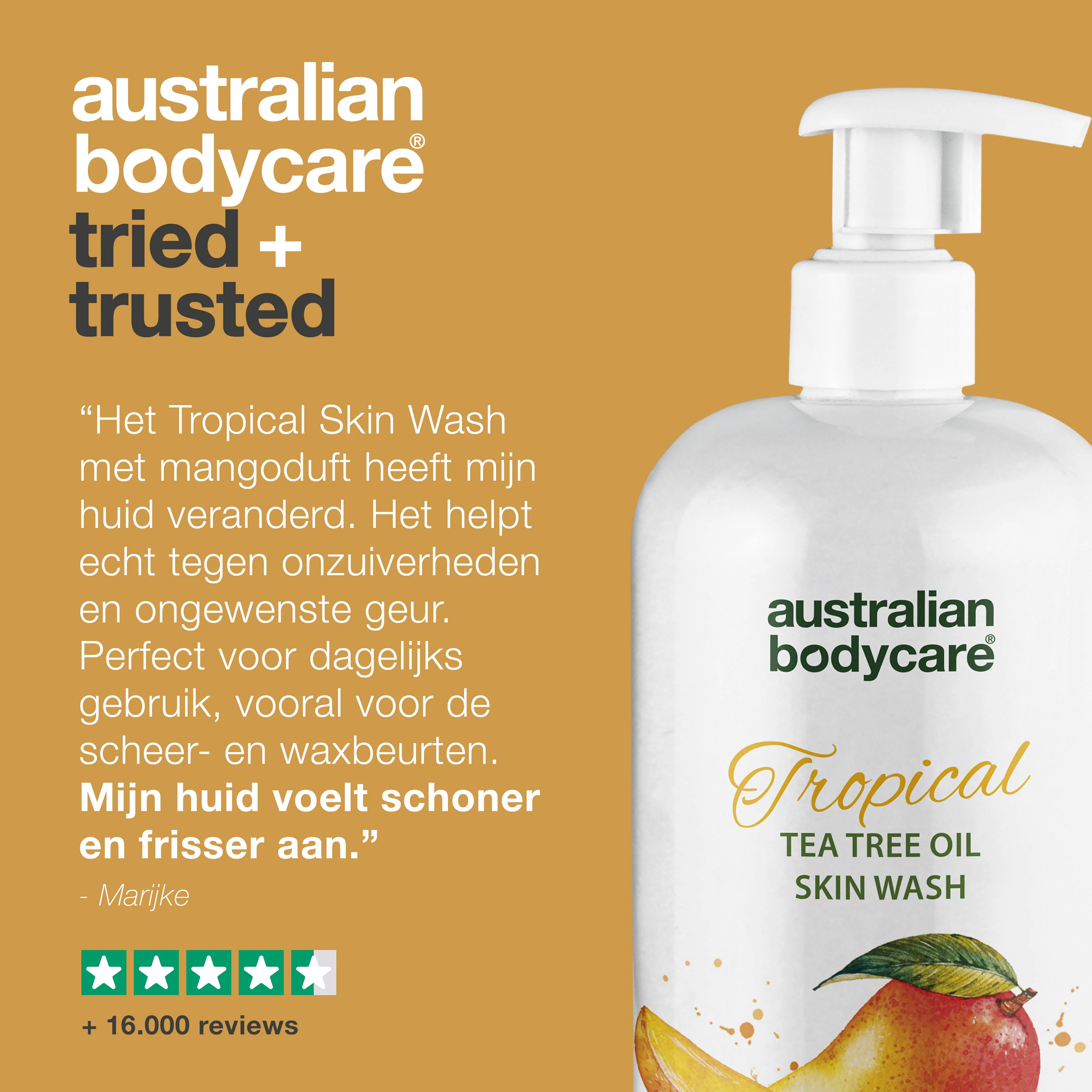Tropical Skin Wash met mango — Body Wash met Tea Tree Olie en mango voor een schone en probleemloze huid - Image 5