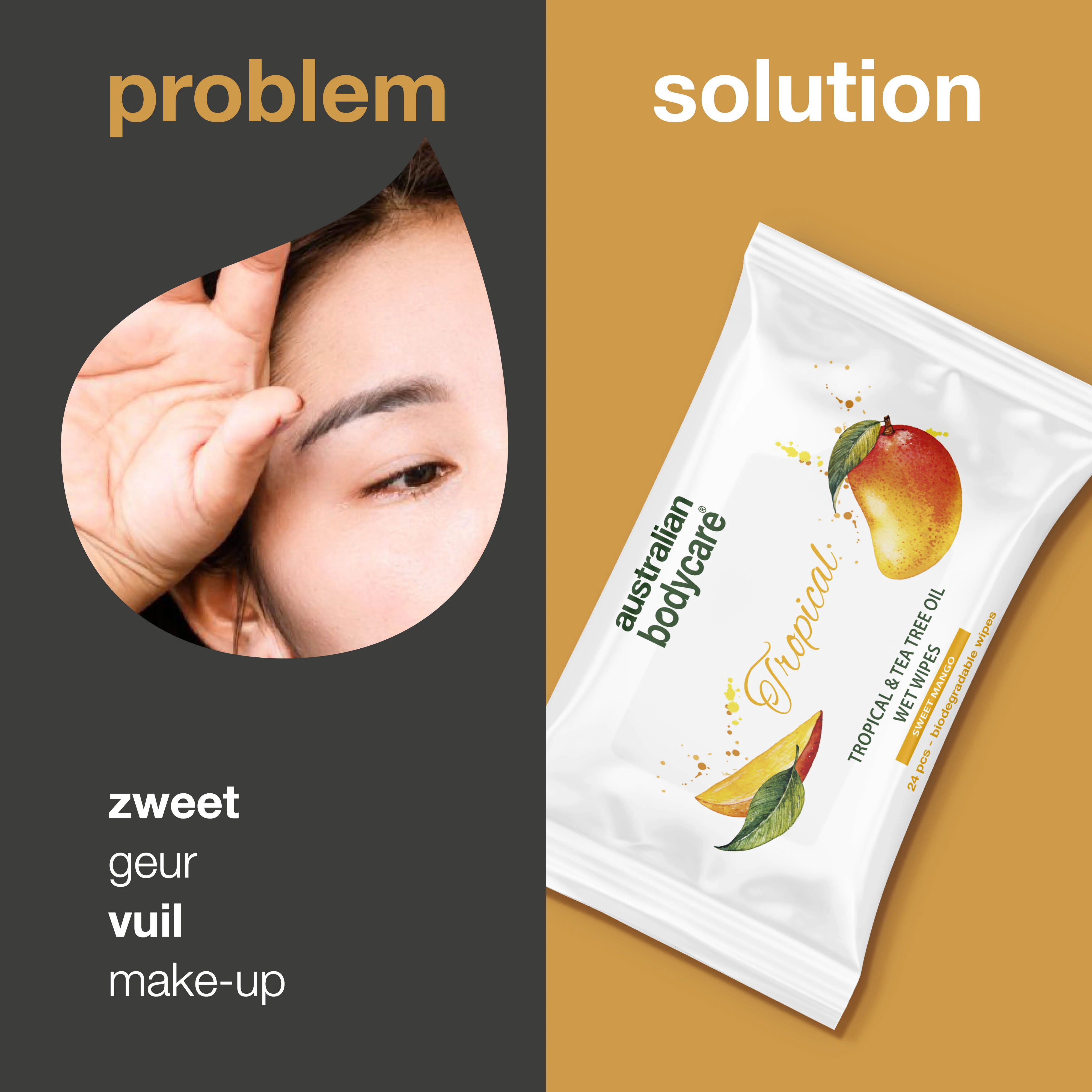 Vochtige doekjes met Mango & Tea Tree Olie 24 stuks — Voor dagelijkse reiniging van lichaam en gezicht - Image 2