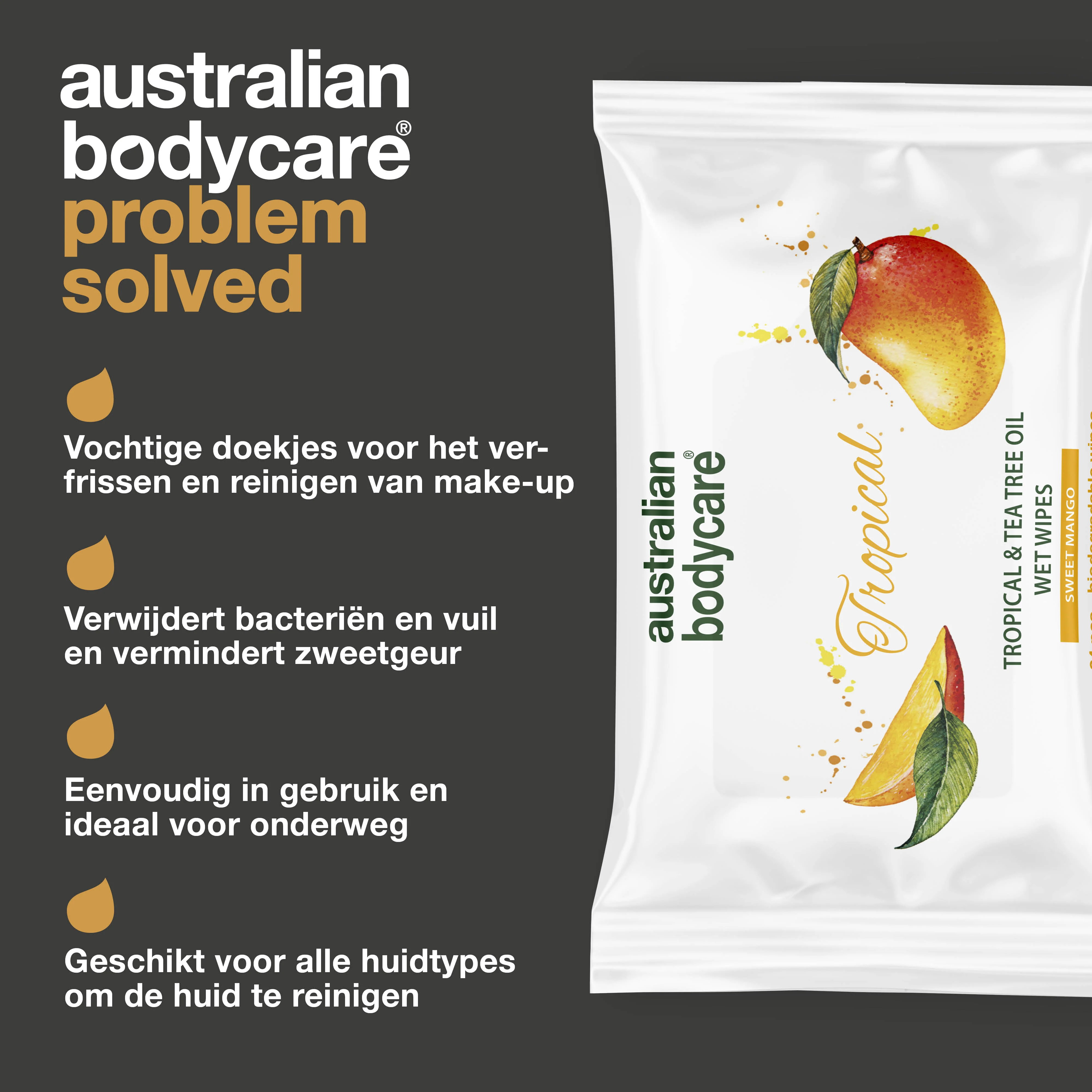 Vochtige doekjes met Mango & Tea Tree Olie 24 stuks — Voor dagelijkse reiniging van lichaam en gezicht - Image 3