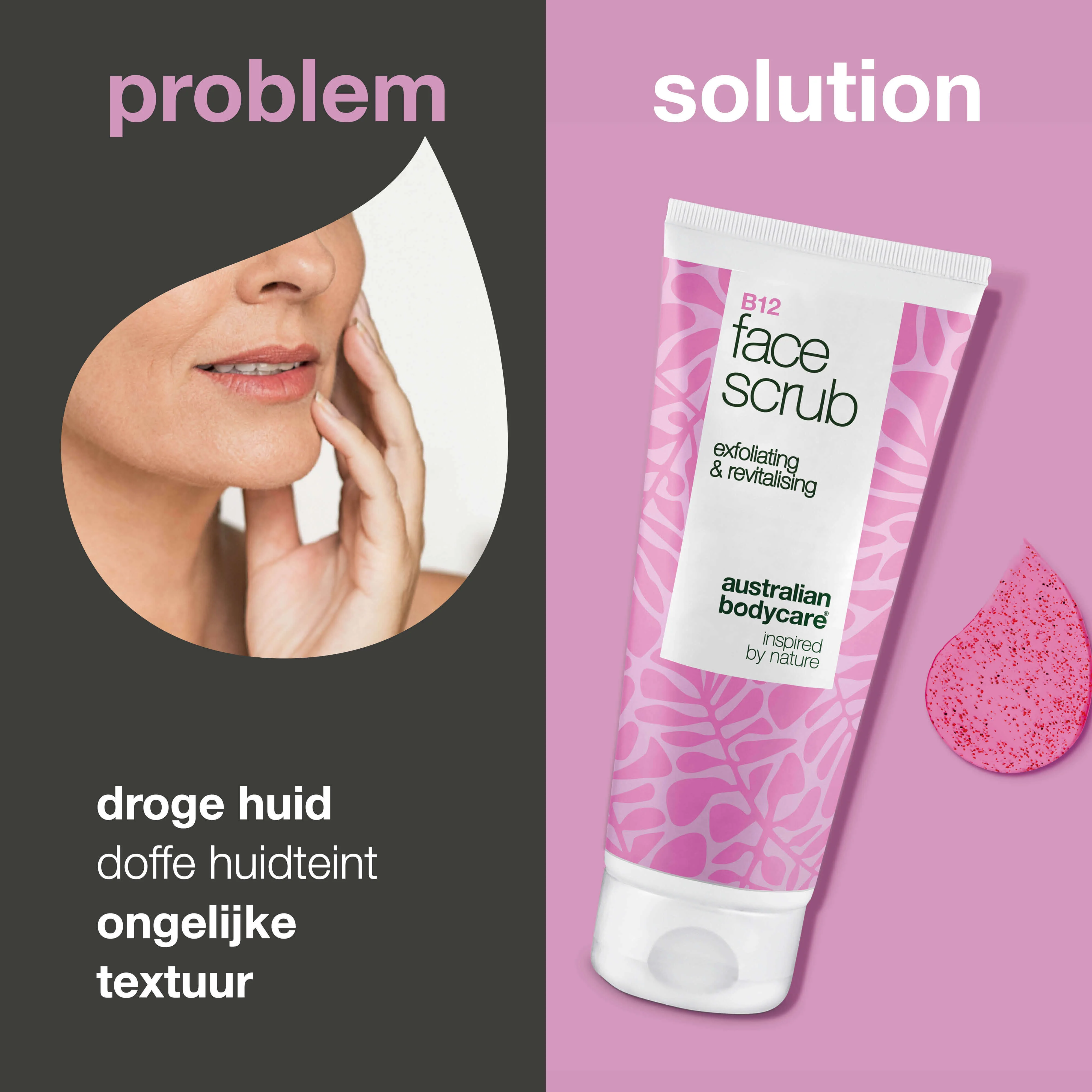 Gezichtsscrub voor doffe huid – met B12 en fruitzuren — Gezichtsscrub voor doffe huid. Met vitamine B12, glycolzuur en abrikozenpitten voor een gladdere, stralende huid. - Image 2
