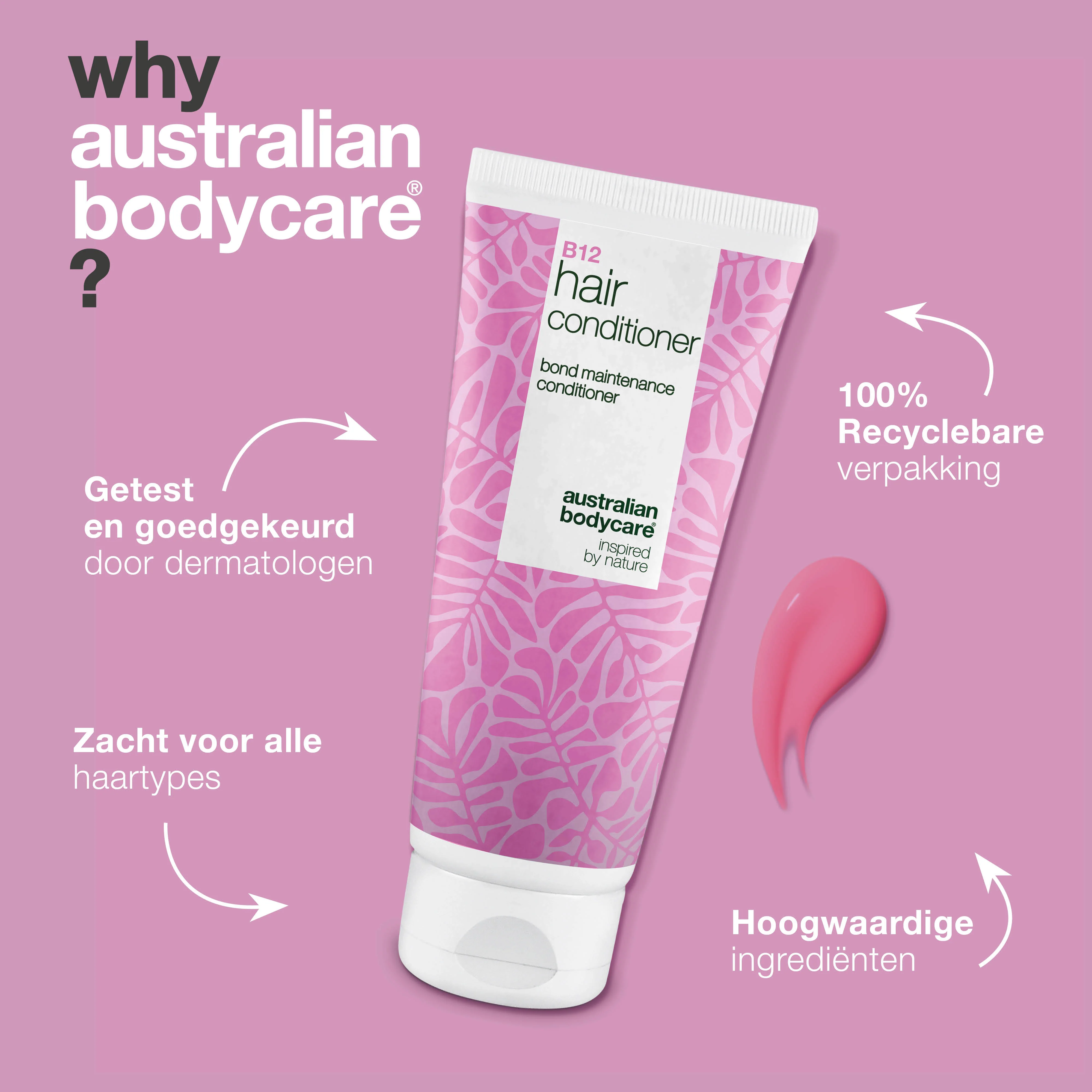Vitamine B12 Hair Conditioner – Versterkt droog en verzwakt haar — Vitamine B12 Hair Conditioner voor beschadigd haar. Bond-effect herstelt en versterkt. Met Vitamine B12, Panthenol en Elaya Renova™. - Image 4