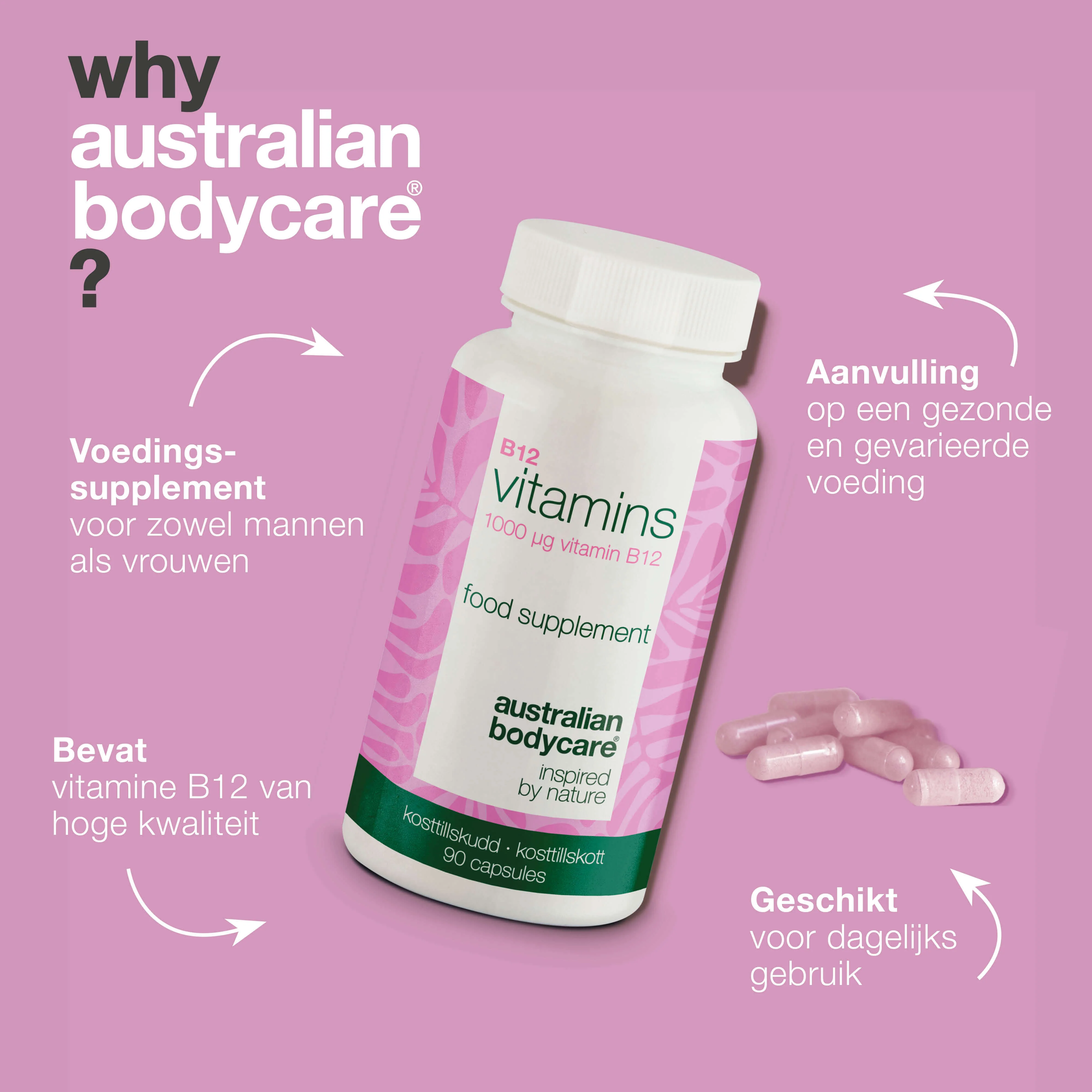 Vitamine B12 Voedingssupplementen– 90 Vegan Capsules, 1000 µg — Vitamine B12 met 1000 µg per capsule. 90 vegan capsules – ideaal voor 90 dagen. Ondersteunt energie en een plantaardig voedingspatroon. - Image 4