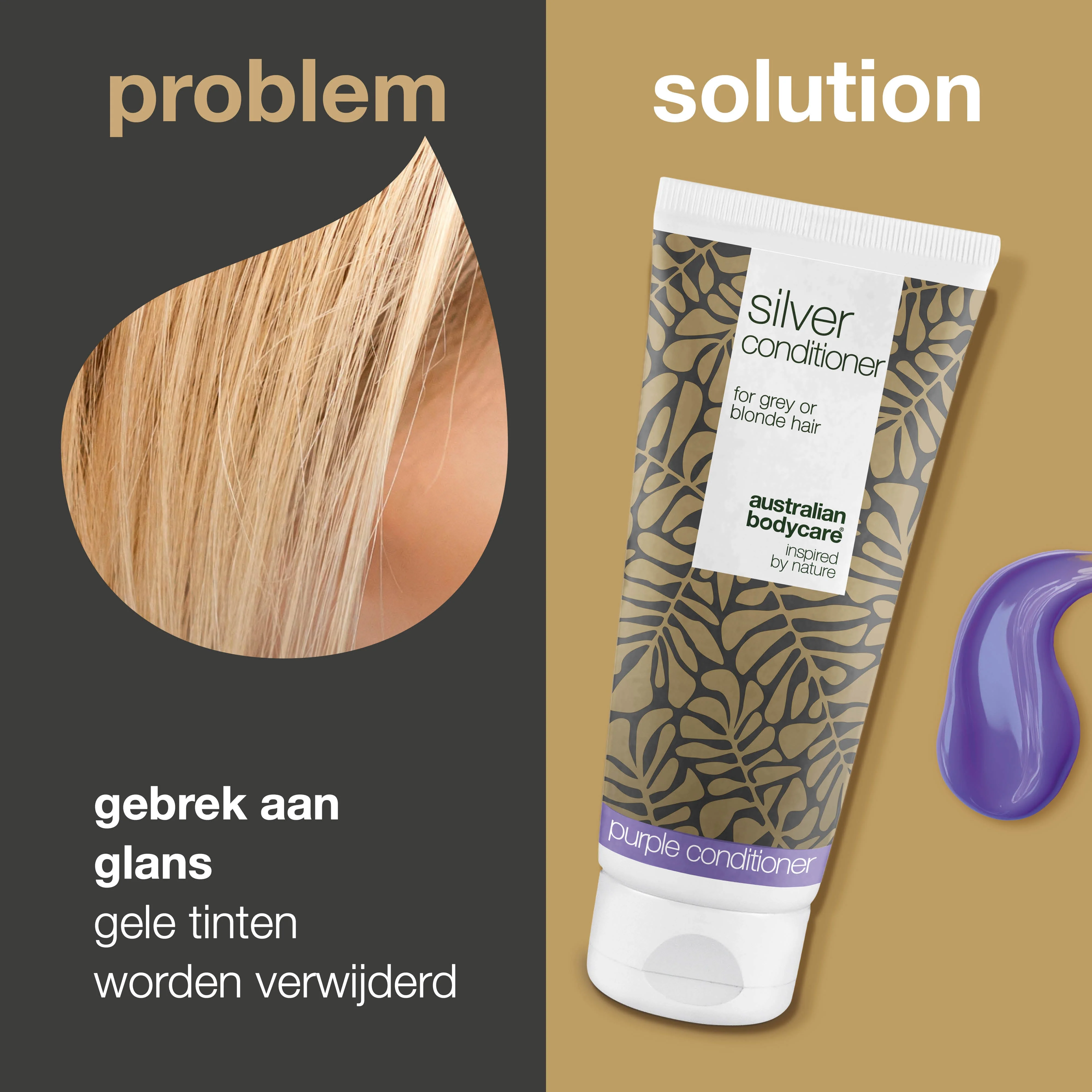 Silver Conditioner voor grijs en blond haar – Weg met geel — Conditioner met violette pigmenten neutraliseert geel in grijs en blond haar. Voedt, verzacht en geeft een prachtige koele glans. - Image 2