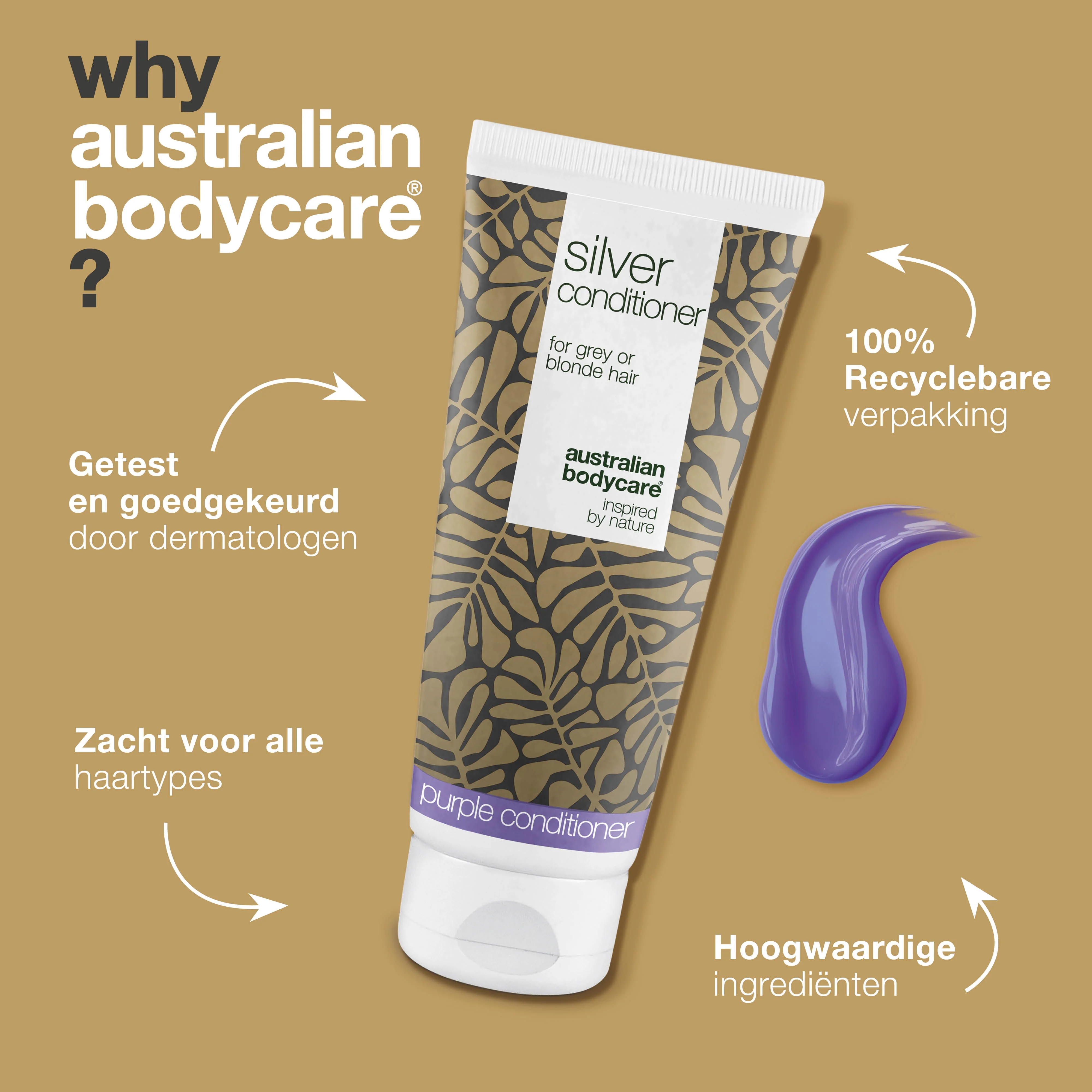 Silver Conditioner voor grijs en blond haar – Weg met geel — Conditioner met violette pigmenten neutraliseert geel in grijs en blond haar. Voedt, verzacht en geeft een prachtige koele glans. - Image 4