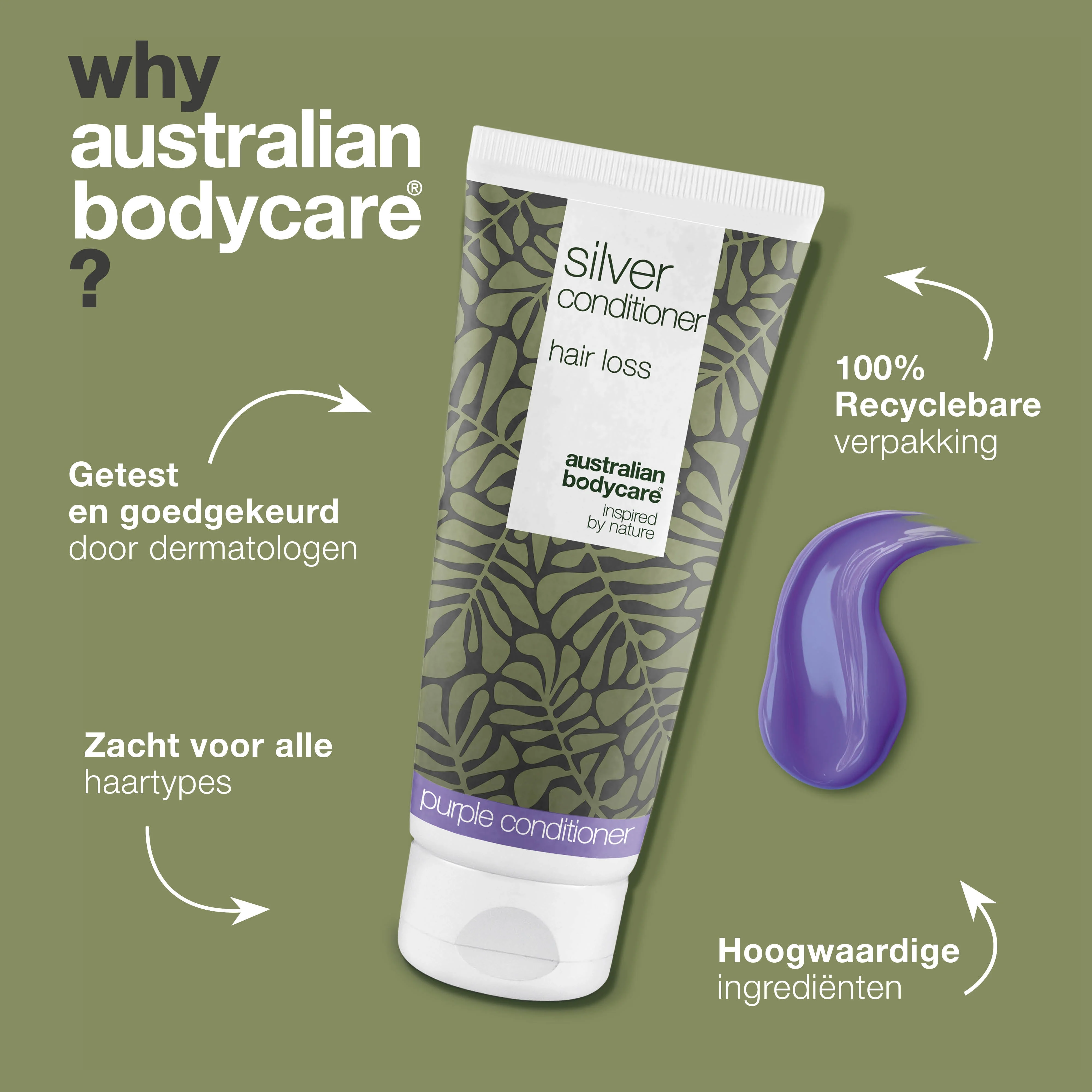 Conditioner voor grijs en blond haar – Tegen haaruitval — Verzorg grijs en blond haar met Silver Conditioner. Vermindert haaruitval, neutraliseert gele tonen en laat het haar zacht en glanzend. - Image 4